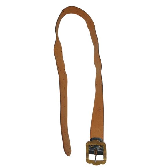 Vtg Traditional Swiss Appenzeller Black Leather Cow Farmer Embellished Belt M/L - Picture 6 of 9